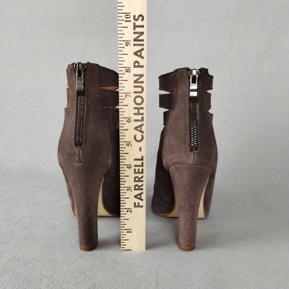 Steve Madden CARDII Suede Leather Pointy Toes Taupe Heeled Booties, Size 8M - Picture 4 of 13